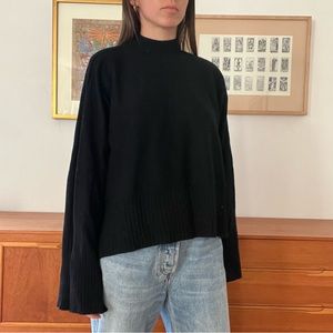 La Ligne 100% Cashmere Black Mockneck Sweater